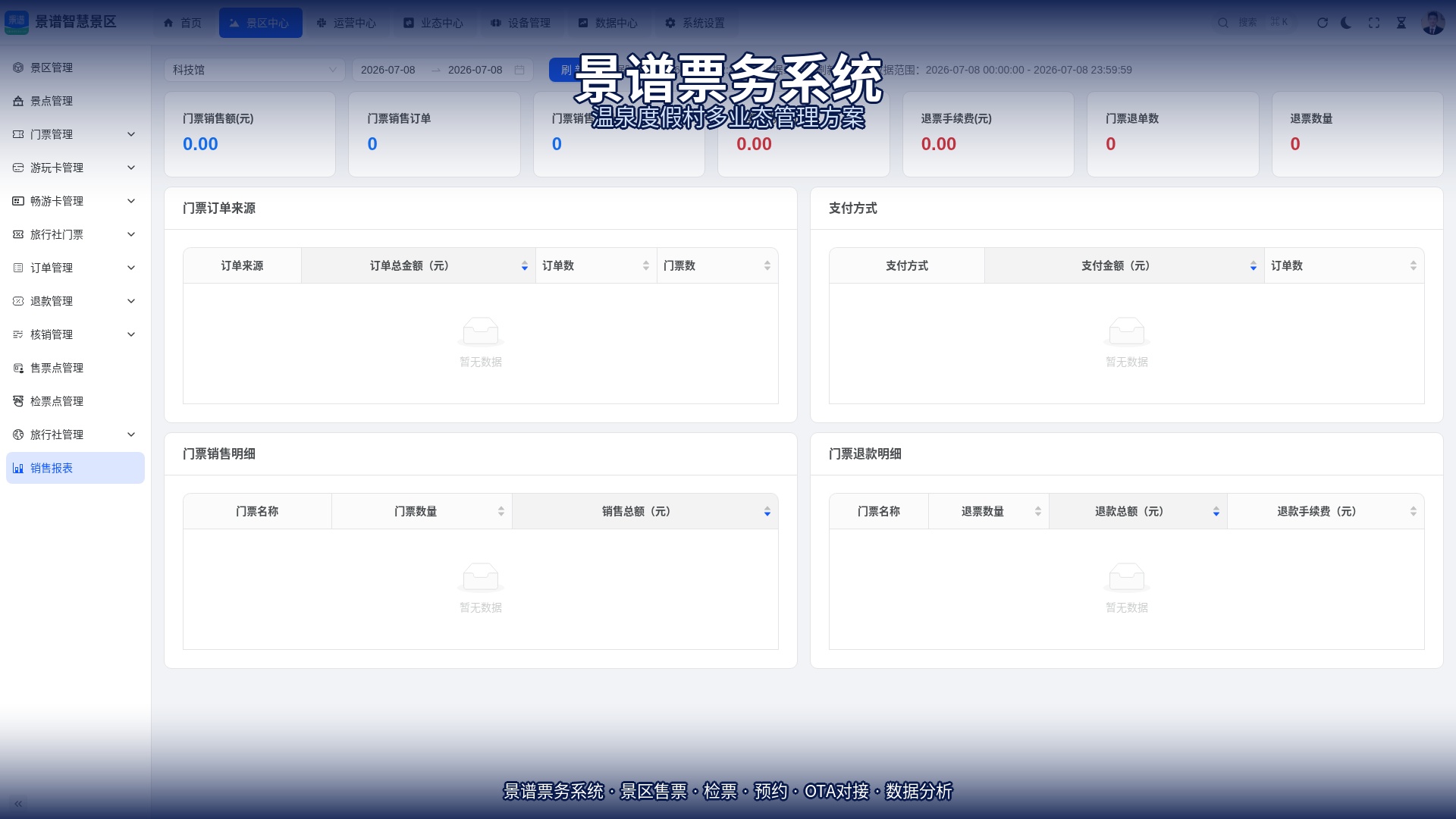温泉度假村设备管理深度解析:景谱票务系统一体化方案