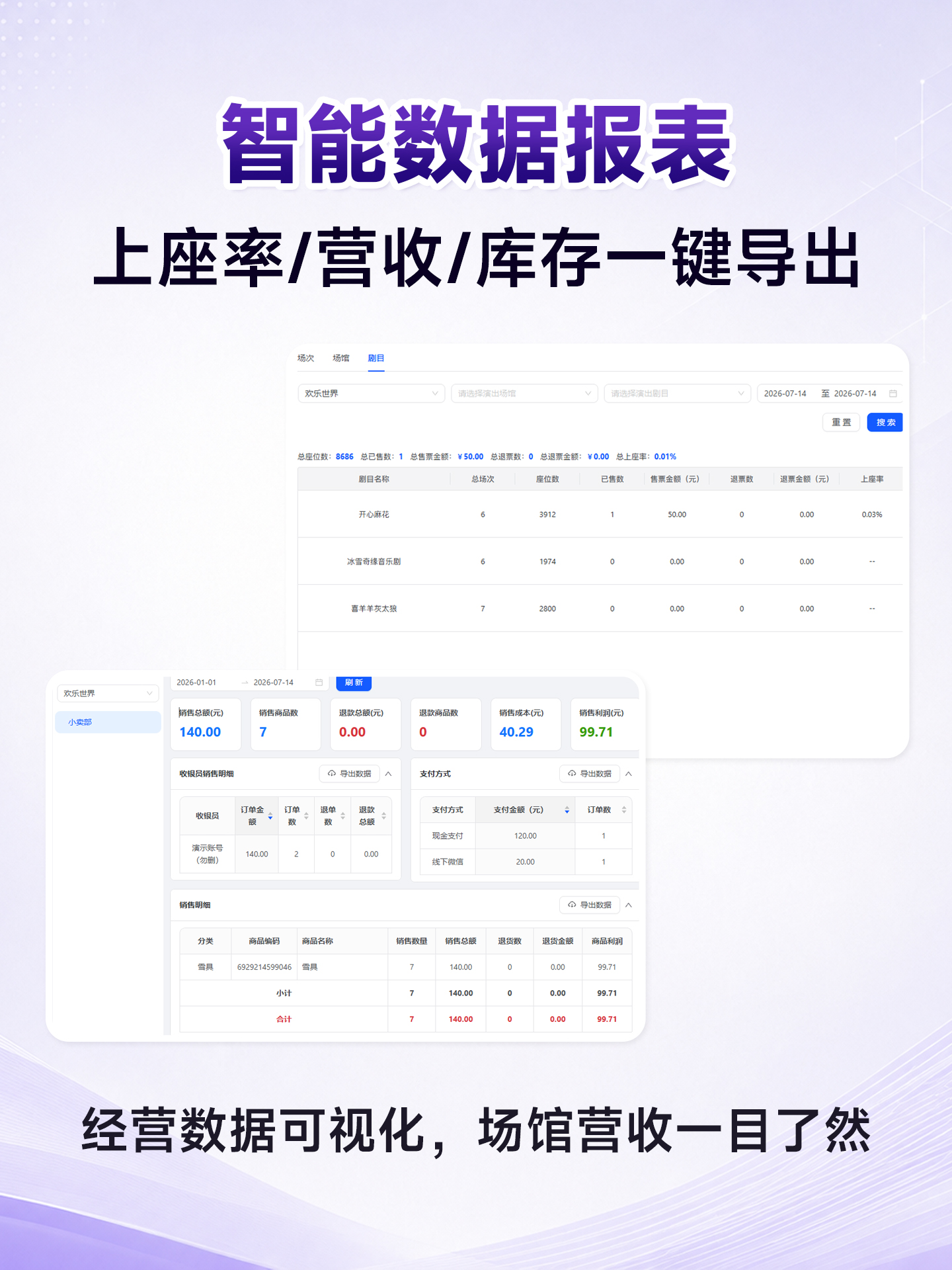 票务系统功能界面